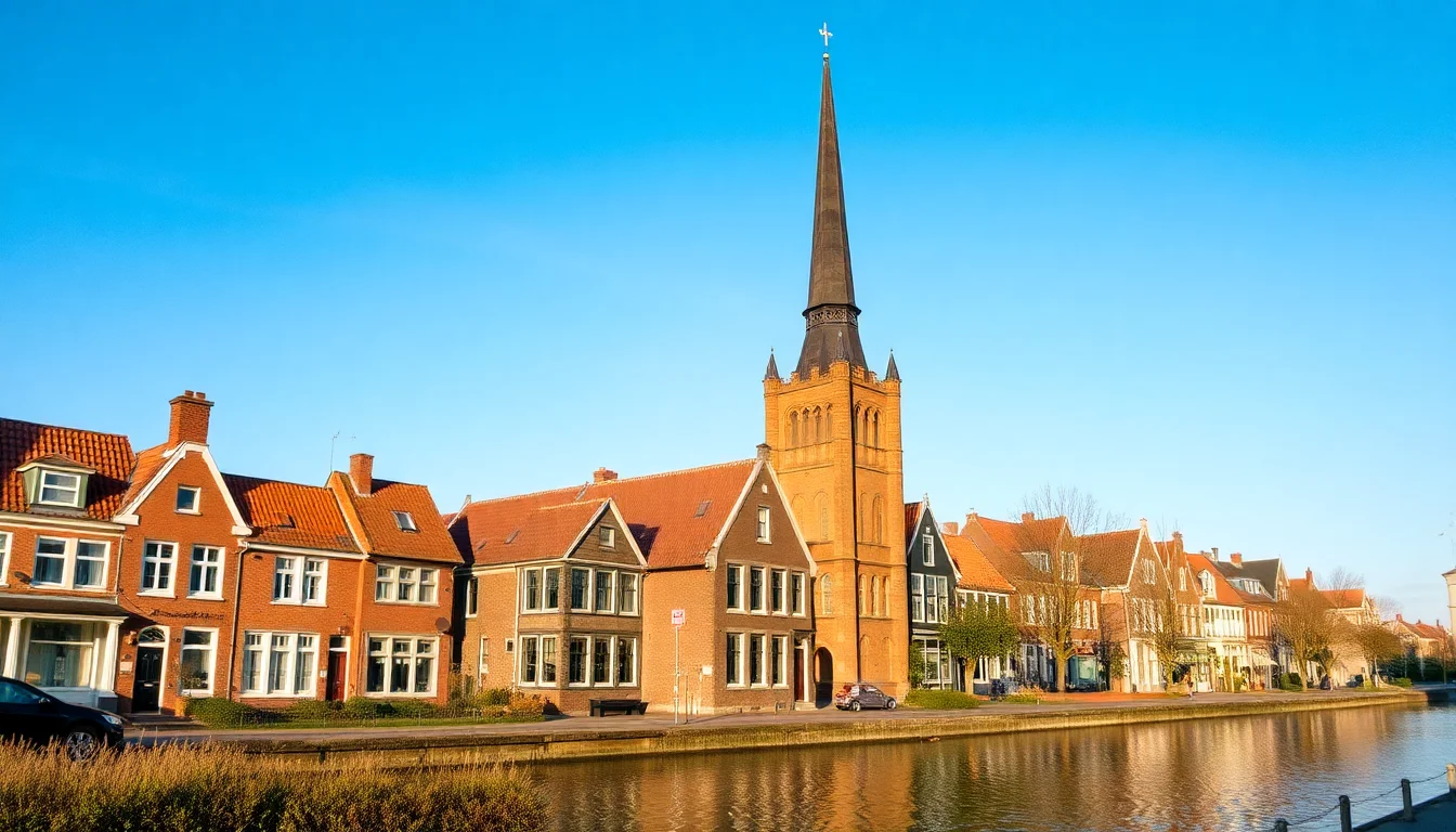 Dutch suburb modern terraced